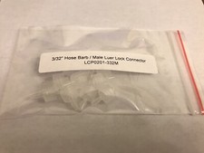 Luer Lock/Hose Barb, 3/32" Male,  PP, 10 PCS