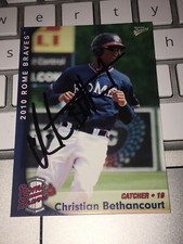 CHRISTIAN BETHANCOURT signed 2010 ROME BRAVES IP Autograph RAYS A's Padres COA