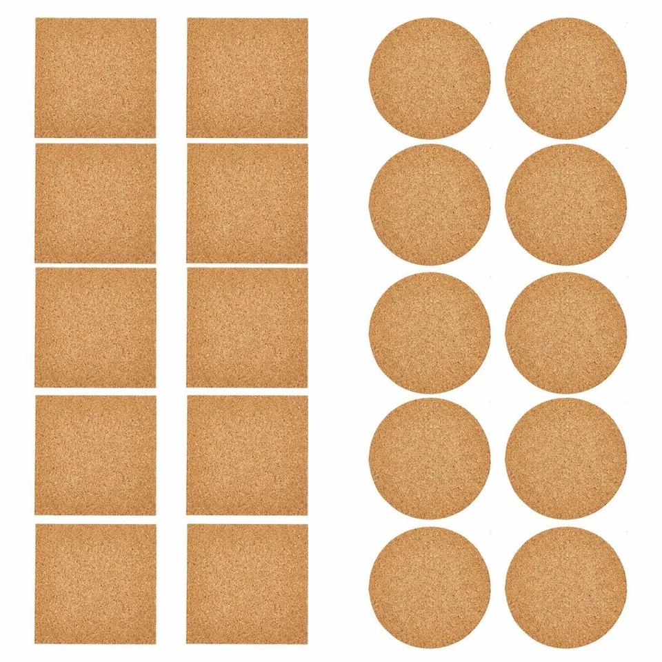 Self-Adhesive Cork Squares 4x4 Inches Cork Backing Sheets Cork Tiles Coasters - Image 2 of 4