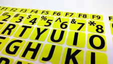 English US LARGE LETTER KEYBOARD STICKERS for Computer or Laptop, YELLOW