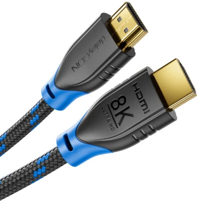 DELEYCON 8K HDMI Kabel 2.1 UHD 48G 8K@60Hz 4K@120Hz 1080p@240Hz HDR ARC PS5 XBOX 1m 2m 3m