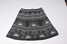 Talbots 100 Cotton Embroidered Floral A-Line Bohemian Skirt Size 6P