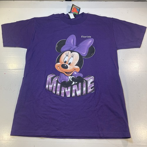 Nueva CAMISETA VINTAGE MICKEY UNLIMITED DISNEY MINNIE MOUSE Para Hombres M Púrpura Florida - Imagen 2 de 4