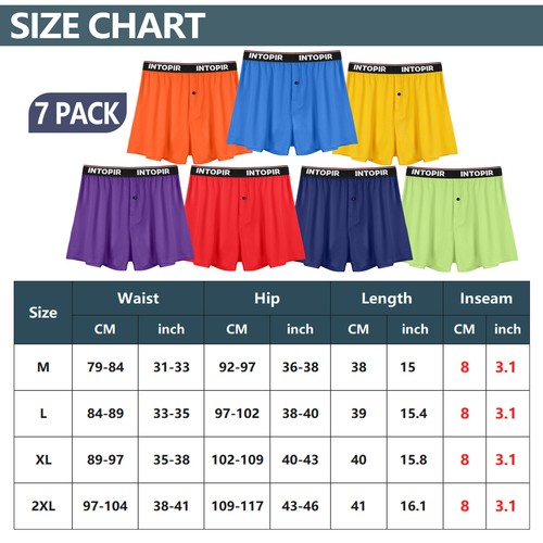 7 PACK Men Comfort Wear Underwear Shorts Breathable Boxer Briefs fo Men US - 第 15/28 張圖片
