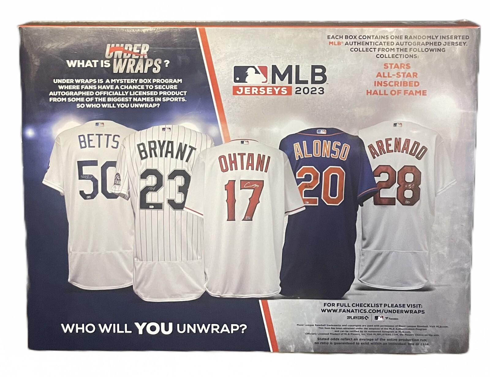 2023 Under Wraps Signed MLB Jersey Box Sealed Fanatics Autograph Ohtani