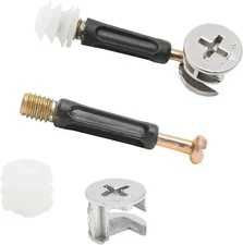 Uenhoy 20 Sets Furniture Connector Cam Lock Fittings with Dowel and Pre-Inserted