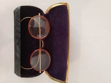 vintage gold glasses with case both in excellent condition 4 1/4 wide