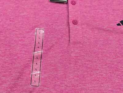 Adidas Men's Golf Drive Heather Polo Shirt Lucid Fuchsia