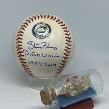 Broadcaster Steve Blass signed Rawlings Pirates Logo Baseball JSA Frick A2076