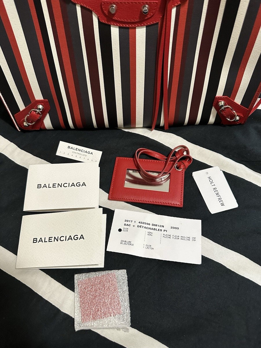Balenciaga Papier Red Striped Tote Bag Brand New & Authentic | eBay