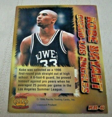 1996 Pacific Collection Kobe Bryant RC Rookie Los Angeles Lakers