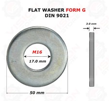 FORM G WASHERS M16 (3D WASHER) FLAT WIDE THICK ZINC DIN 9021