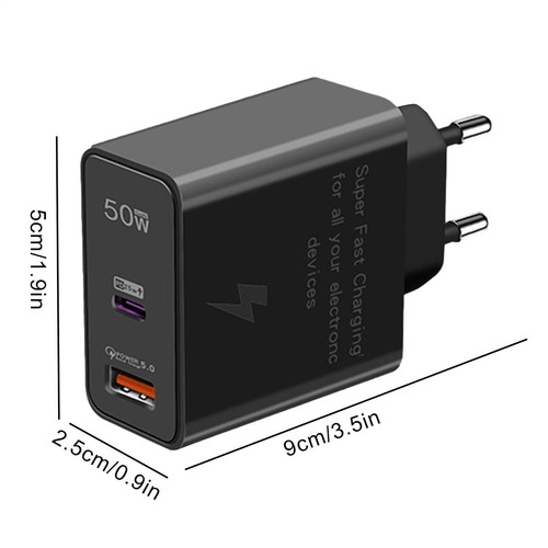 50W Fast Quick Charge 5.0 Multi-Port Wall Charger USB Power Adapter for iPhone - Photo 4 sur 18