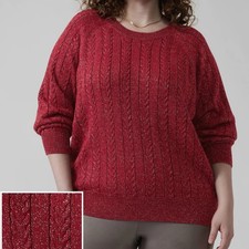 NWT Athleta decadent red metallic crew neck sweater