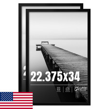 LaVie Home 22.375x34 Picture Frame 2-Pack for Posters  Photos, Black