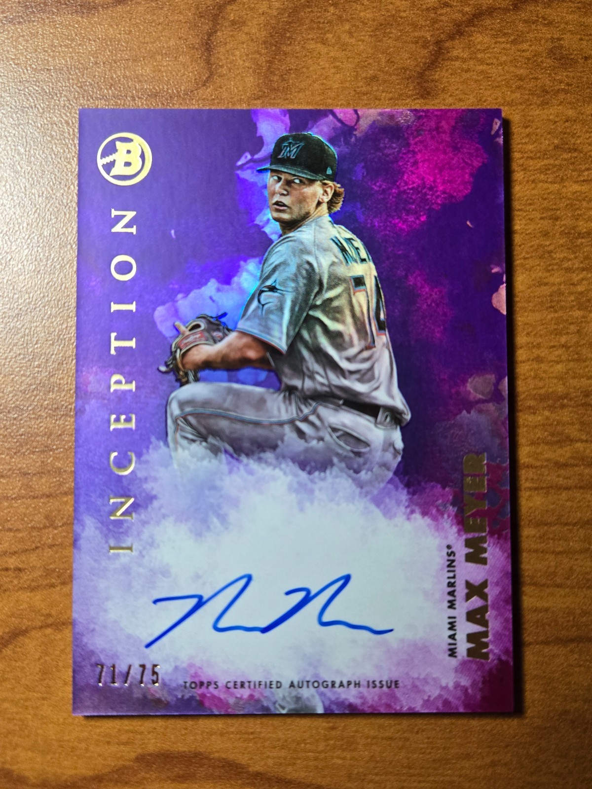 2021 Bowman Inception - Max Meyer - #PA-MM - Prospect Auto Fuschia Foil /75