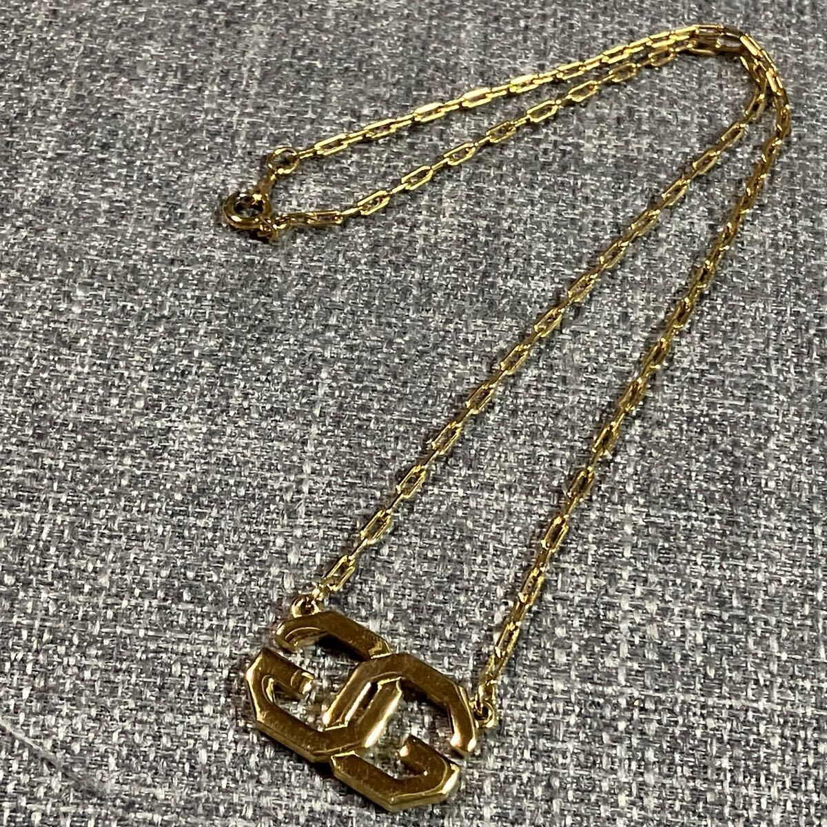[m] Good condition GIVENCHY logo necklace gold color vintage thumbnail 4