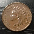 1868 Indian Head Cent 1c, RARE XF+. Beautiful Color! E198