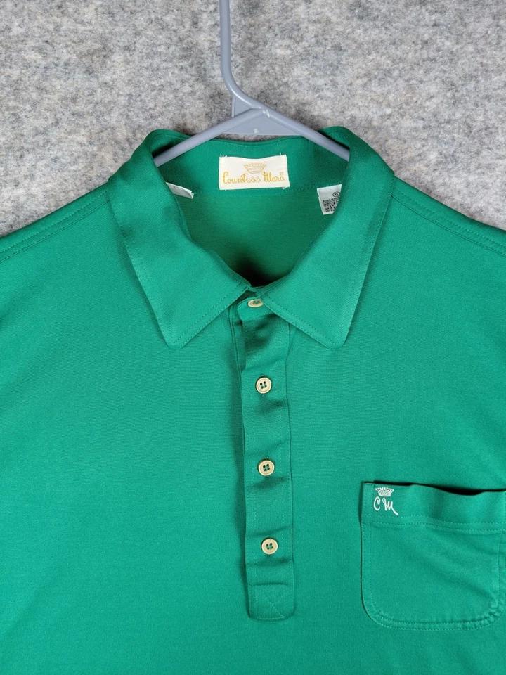 Vintage 70s Countess Mara Shirt Mens XL Green 1970s FADED AREAS 23x28 - Image 4 of 4