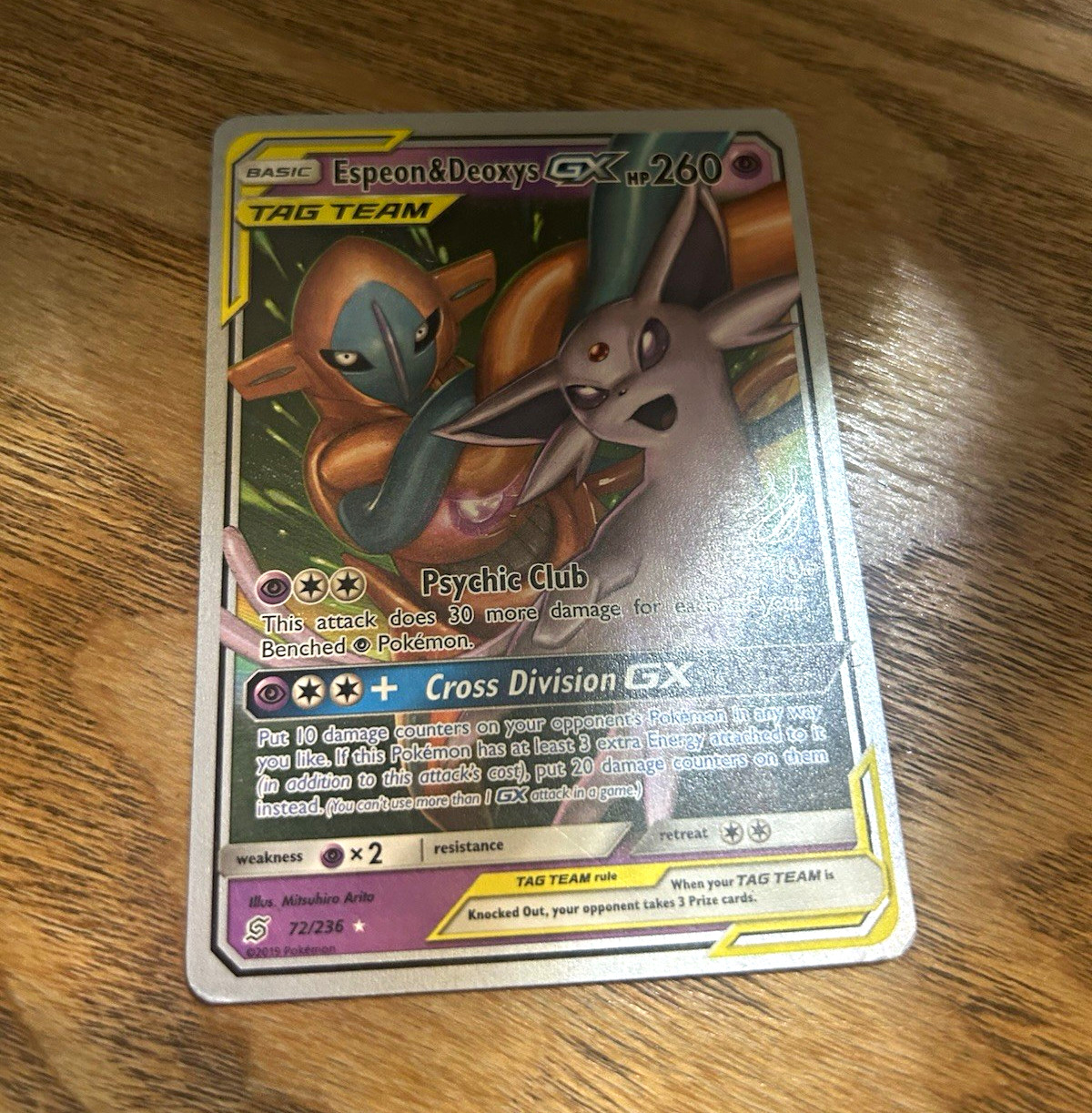 Espeon & Deoxys GX TAG TEAM Holo 72/236 Unified Minds Eng 260HP