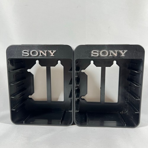 Lot of 2 Interlocking Plastic Sony 8mm Video Tape Racks Holders Display Storage