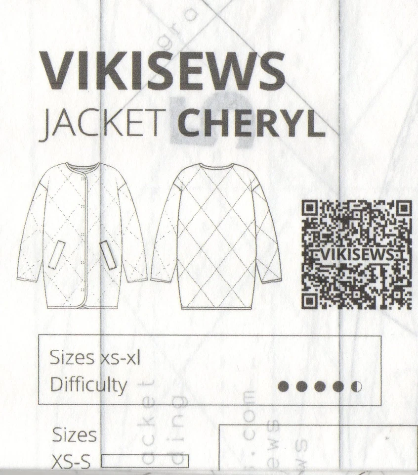 VIKISEWS Sewing Pattern for the Cheryl Jacket Quilted Bound Edge Size 6 - 24 New - Image 2 of 4