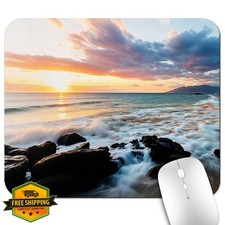 7AN.M 9.5"x 7.9" Anti-Slip Office/Gaming Mouse Pad - Spectacular Sunset Scene...