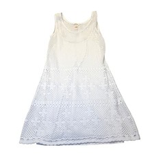 Sundance Crochet Knit Maxi Dress White Sleeveless Lined Boho Beach Vacation