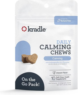 Kradle Calming Chews for Dogs (Chicken Flavor) 12 On the Go Pks (120 chews tot)