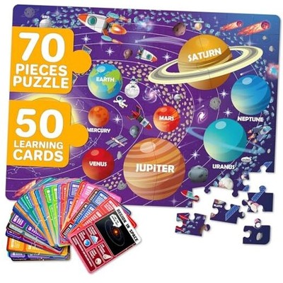  Solar System Puzzles for Kids Ages 4-6 - 70 Pcs Fun Kids Puzzles 03. Space 70