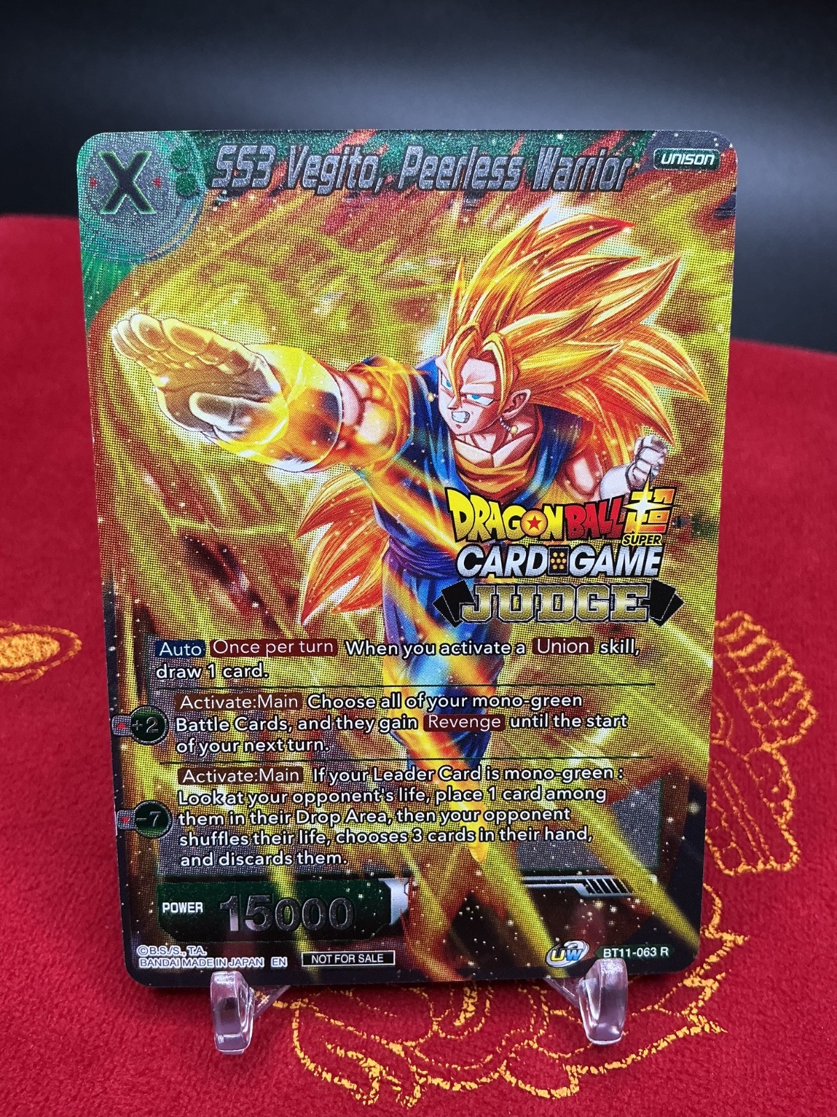 SS3 Vegito, Peerless Warrior BT11-063 Judge Promo Dragon Ball Super Masters LP