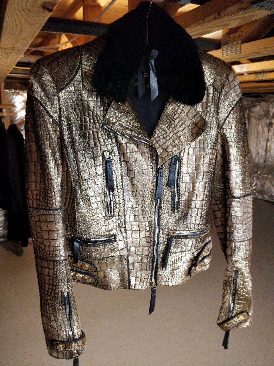 Roberto Cavalli Embellished Fur Python Leather si… - image 5