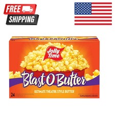JOLLY TIME Blast O Butter Microwave Popcorn, 24 Ct (3.2 oz. Bags) Gluten-Free