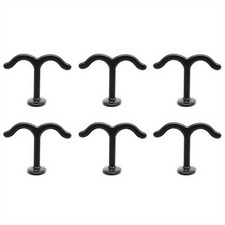 6PCS Zinc Alloy Under Shelf Double Hook Hangers Versatile Bathroom Bedroom
