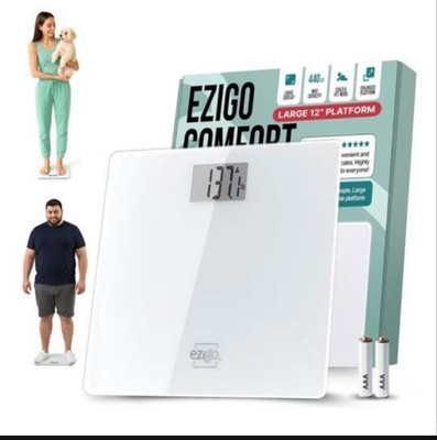 EziGo Bathroom Scale for Body Weight with XL Platform 12-inch 30cm Digital Scale