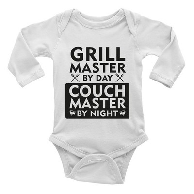 Grill Master by Day Couch Master by Night BBQ Baby Grow Weste Body L/S