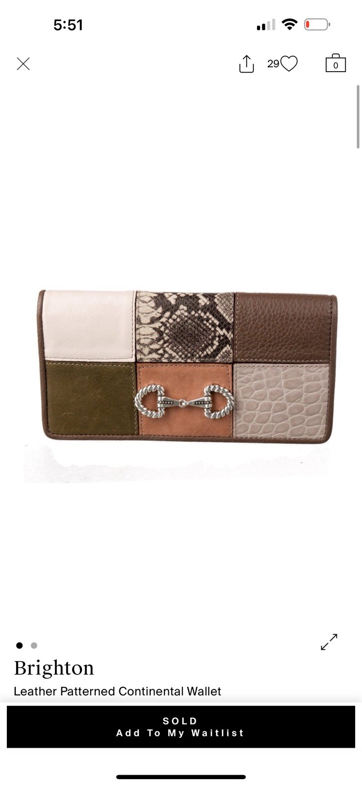 BrightonLeather Patterned Continental Wallet - image 1