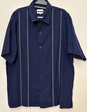 Chichen linen guayabera shirt for men Size L 44 Blue Costal Linen /Cotton