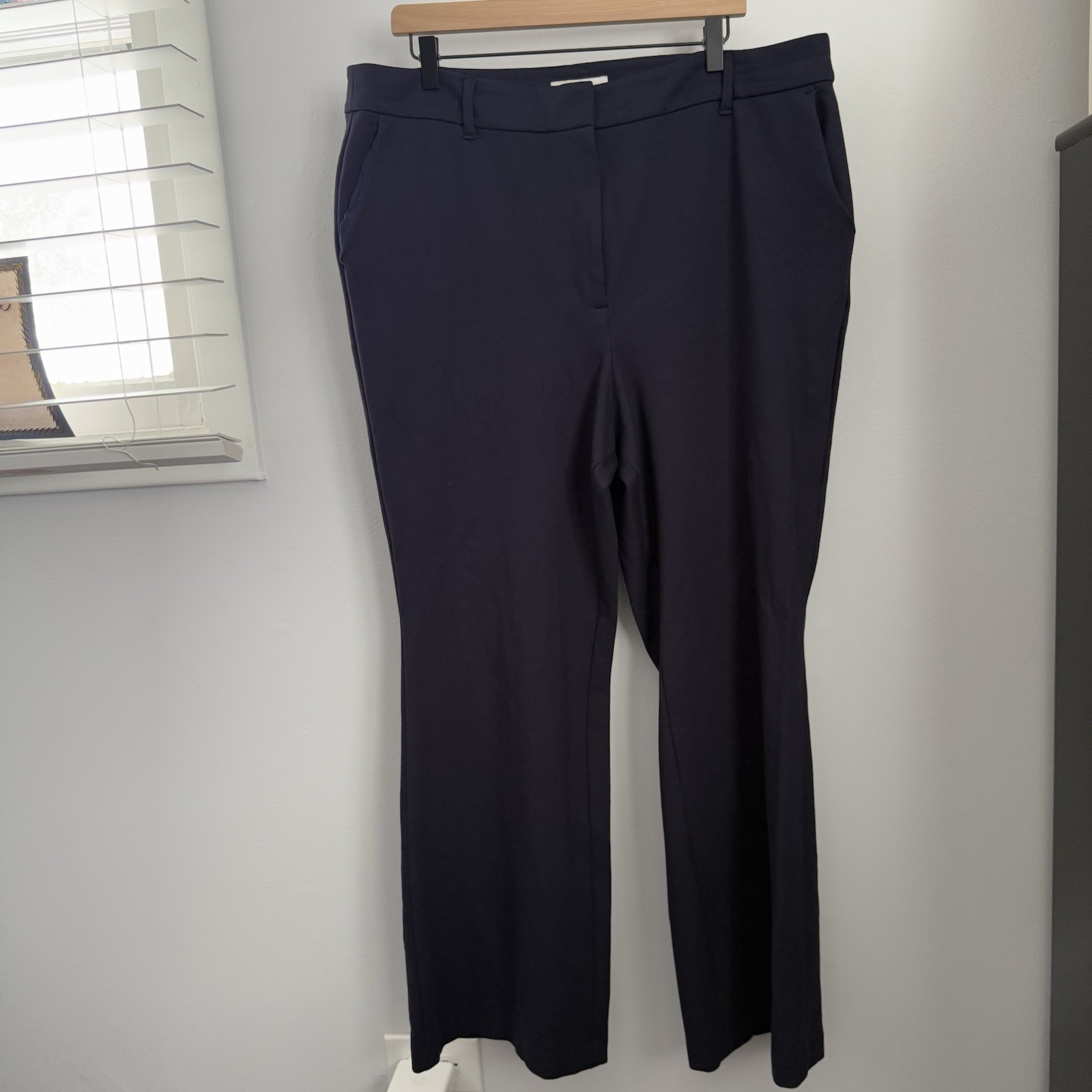 Boden 16/18 Belgravia Ponte Pants Navy Wide Leg High Waist Office Career
