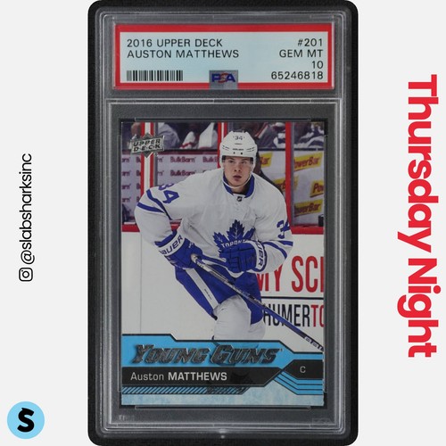 2016 UPPER DECK #201 AUSTON MATTHEWS YOUNG GUNS RC ROOKIE PSA 10