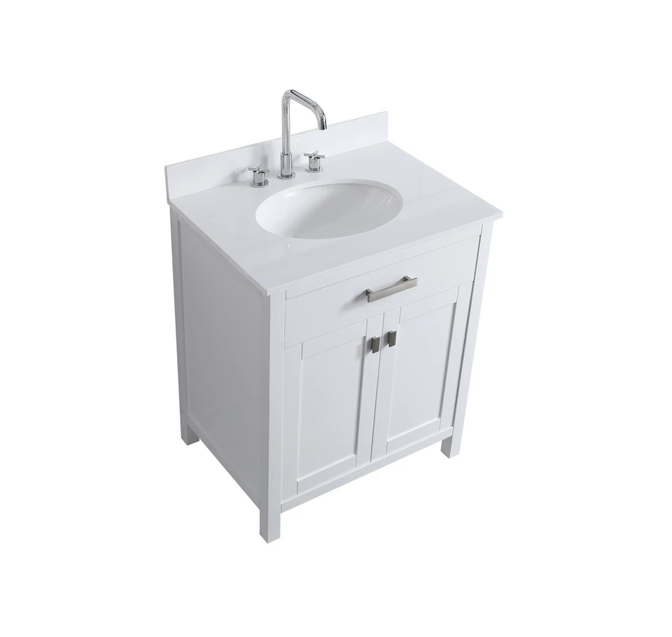 Mueble tocador de baño Design Element London 29,5" solo en blanco Foto 4 de 4