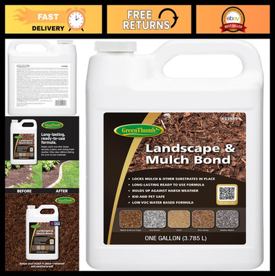 Non-Toxic Mulch Glue for Landscaping - 1 Gallon Bonding Adhesive for Rock & Grav
