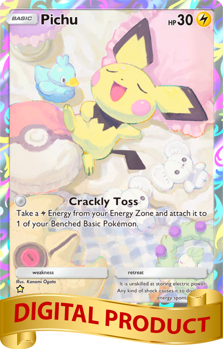 Pokemon Pocket TCG Card Game 1 Star Pichu Wisdom of Sea and SKy