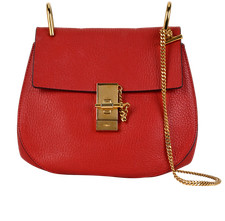 Chloé Small Drew Crossbody Leather Red