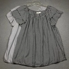 Terra & Sky Tops Womens Plus 1X Lot of 2 Black Gray Peasant Flowy Coastal Beachy