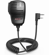SAMCOM Speaker Mic for Walkie Talkies, 2 Pin Handheld Shoulder Microphone Two