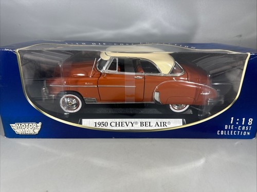 1950 CHEVY BEL AIR 1:18 Diecast Model Brown 2 Door Sedan MOTOR MAX NIB