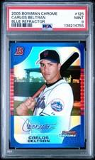 Carlos Beltran 2005 Bowman Chrome #125 Blue Refractor #/150 PSA 9 MINT POP 2