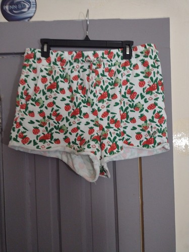 Weiße Shorts elfenbeinfarbene Ella Frösche & Erdbeeren Größe Large - Bild 2 von 8