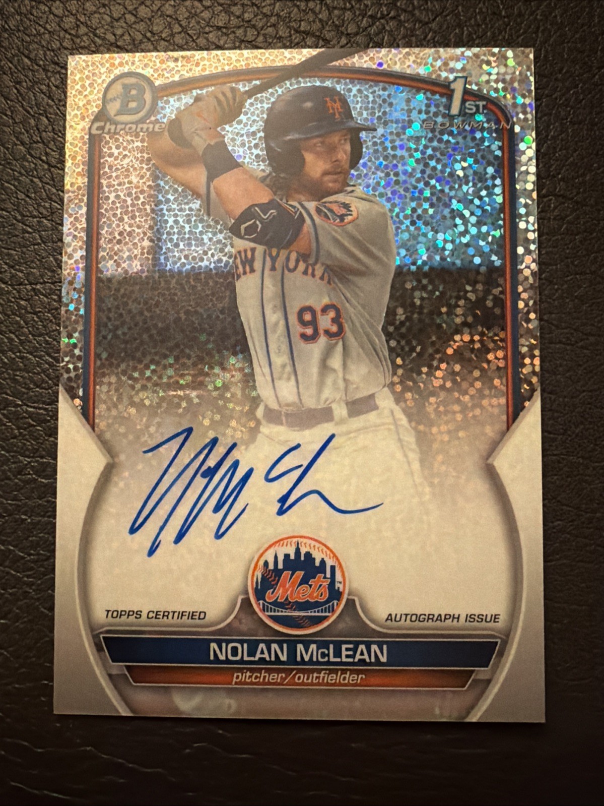 2023 Bowman Chrome Draft Nolan McLean Rookie RC 1st Sparkle Ref /71 Auto 🔥🔥🔥